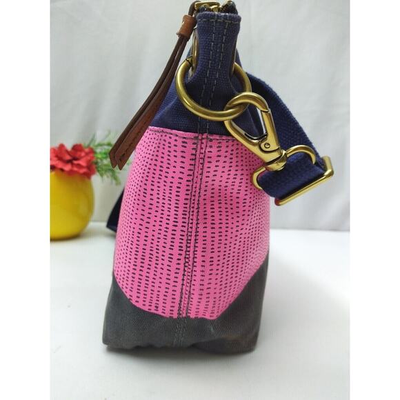 Fossil Keely Multicolor Coated Canvas Pink Dot Zipper Crossbody Bag - $128 - Picture 4 of 13